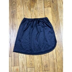 Vanity Fair Black Lace Trim Slip Skirt Size S‎ A Line Midi